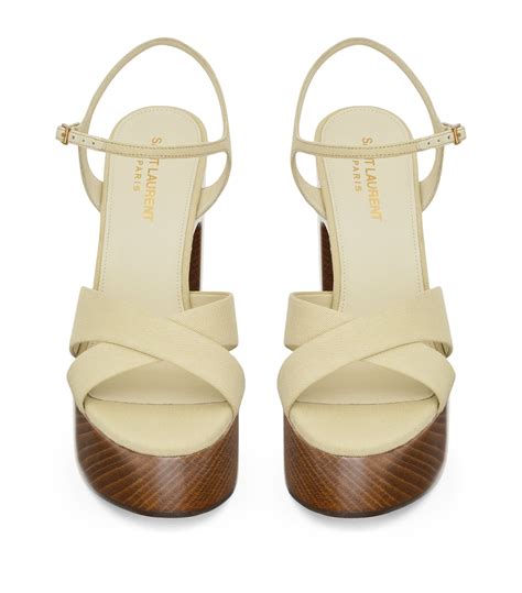 bianca ysl shoes|SAINT LAURENT Bianca canvas platform sandals .